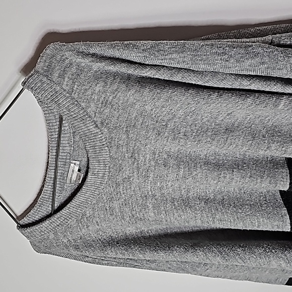 Warehouse One 3x gray striped long sleeve sweater - Picture 3 of 7